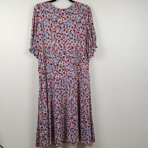 Boden Plus Size Floral Ruffle Short Sleeve  Dress Size 20/22L - Picture 11 of 14